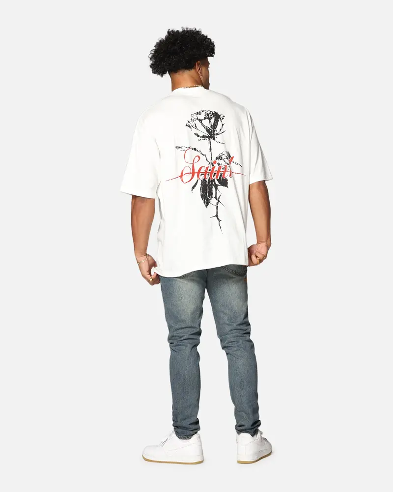 Saint Morta St Valentine Mock Neck T-Shirt Off White 3