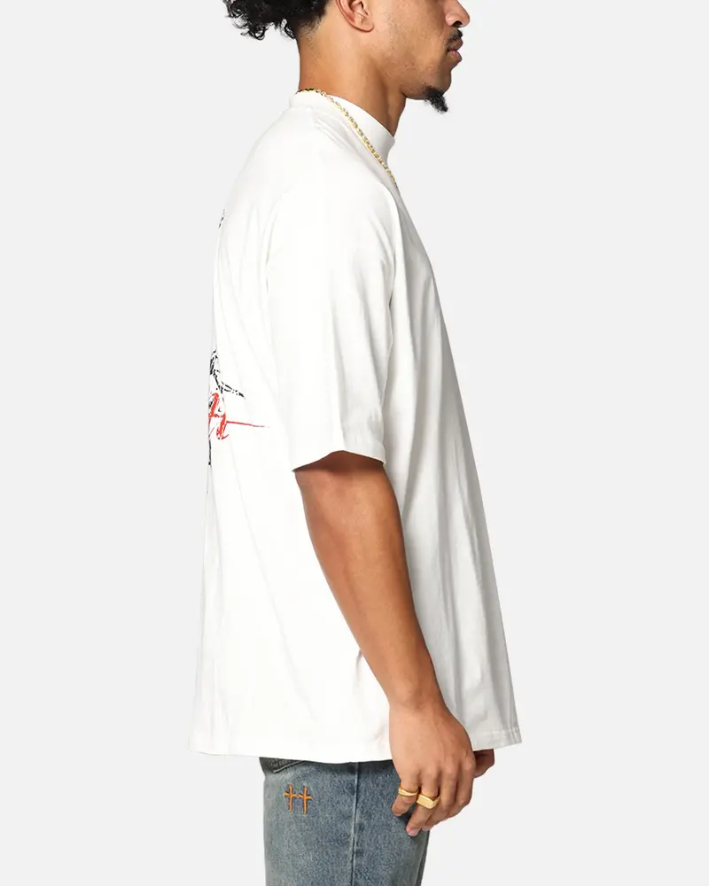 Saint Morta St Valentine Mock Neck T-Shirt Off White 5