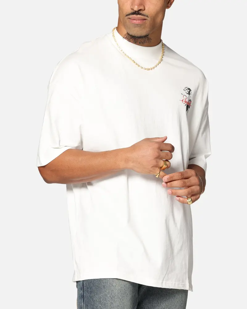 Saint Morta St Valentine Mock Neck T-Shirt Off White 7