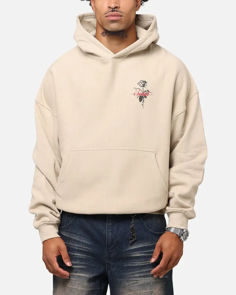 Saint Morta St Valentines Boxy Hoodie Stone 2