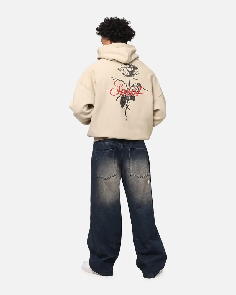 Saint Morta St Valentines Boxy Hoodie Stone 3