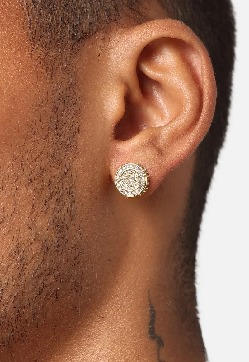 Saint Morta Stadium Earring Iced Gold 1