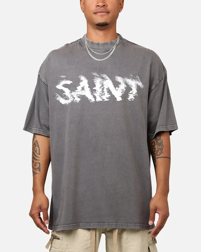 Saint Morta System Overload T-Shirt Washed Charcoal 1