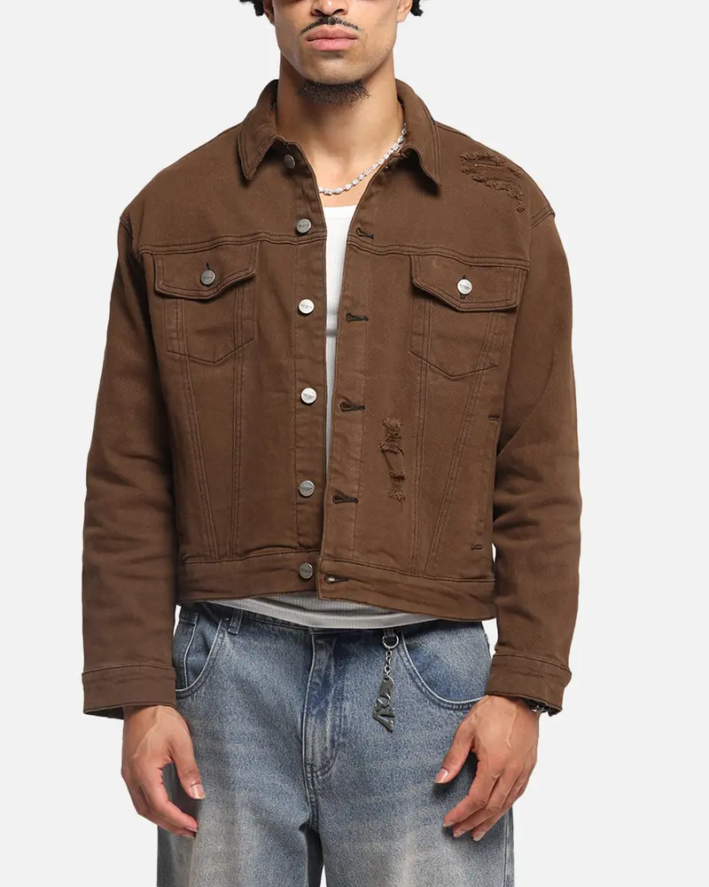 Saint Morta Trucker Denim Jacket Vintage Brown 1