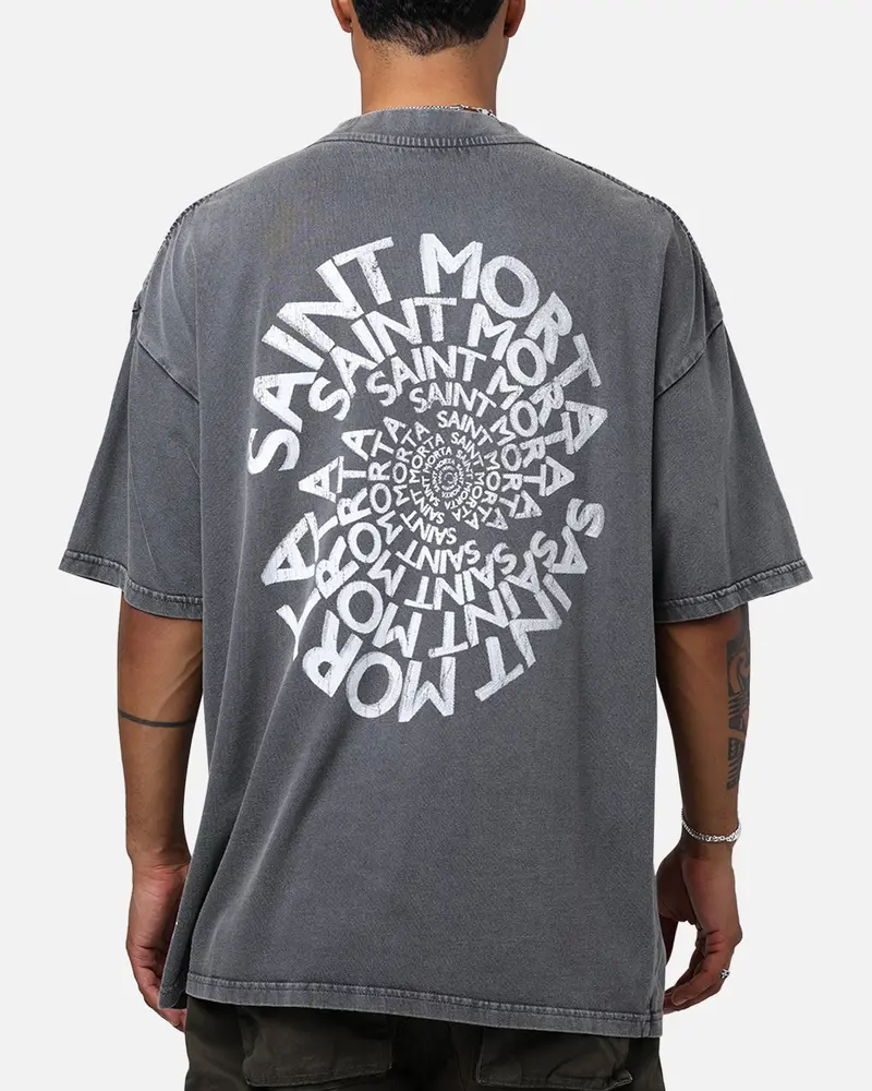 Saint Morta Vortex Mock T-Shirt Washed Charcoal 1