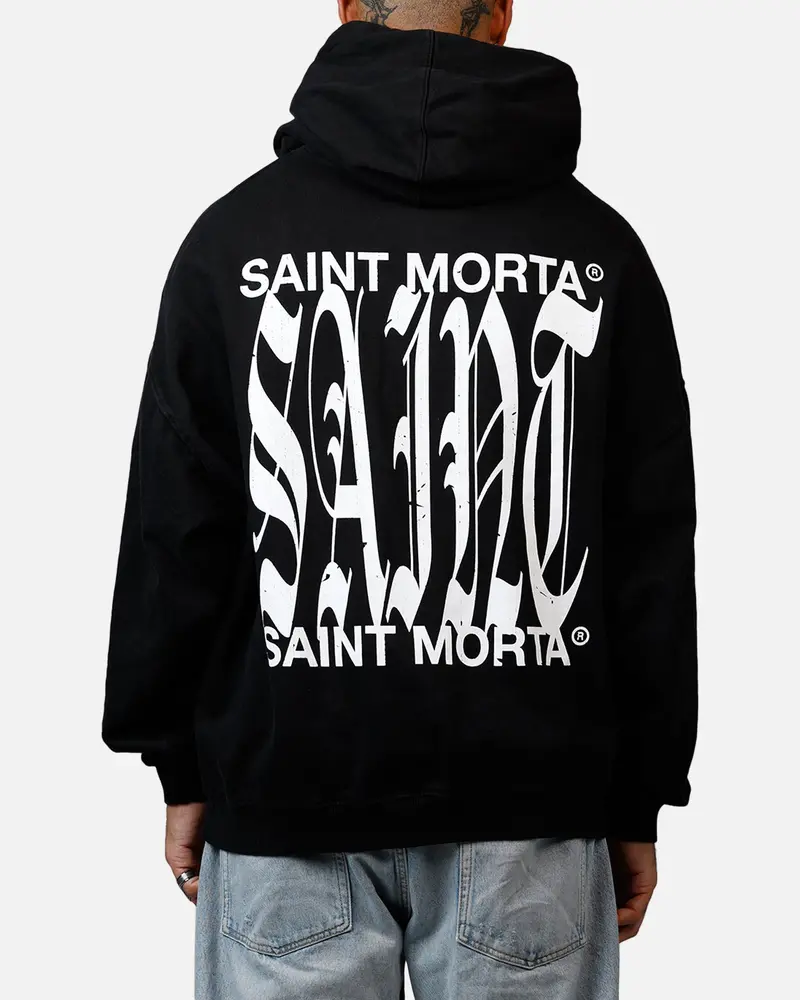 Saint Morta Ye Old Boxy Hoodie Black 1