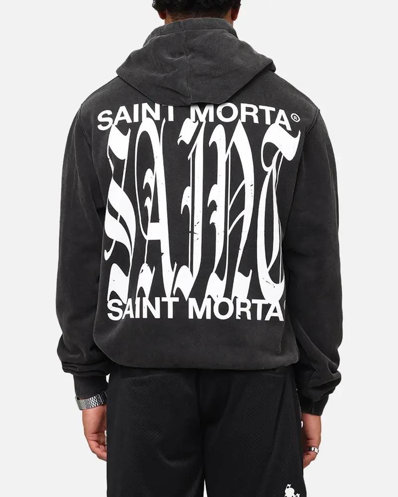 Saint Morta Ye Old Boxy Hoodie Vintage Black 1