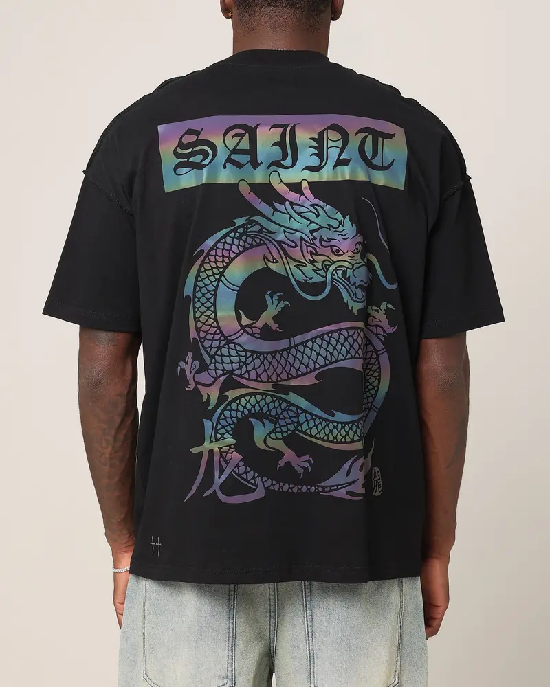Saint Morta Year Of The Dragon Boxy T-Shirt Black/Iridescen 1