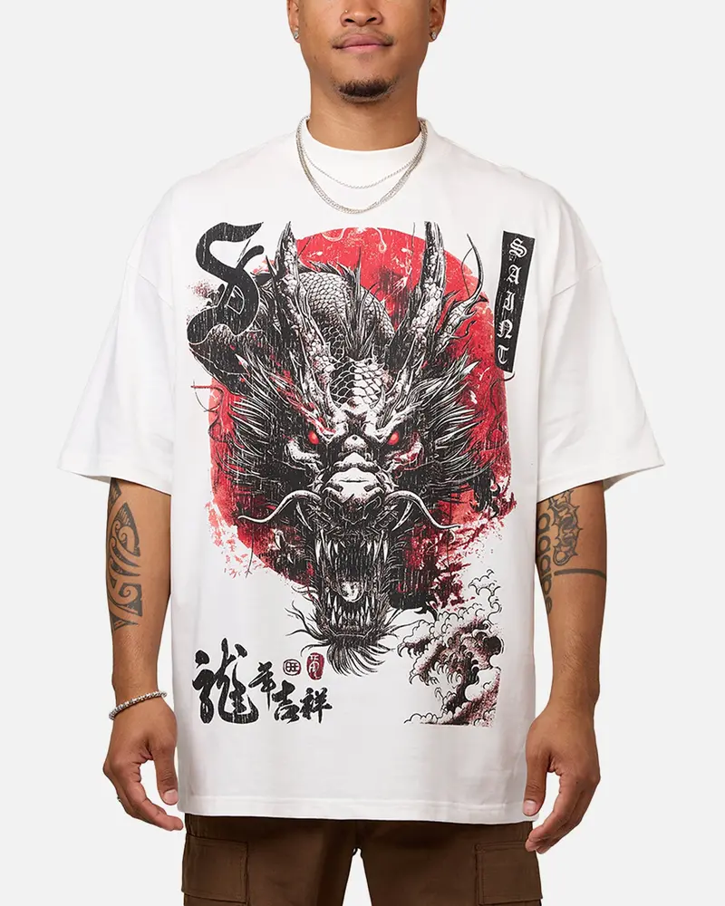 Saint Morta Year Of The Dragon Mock T-Shirt Off White 1