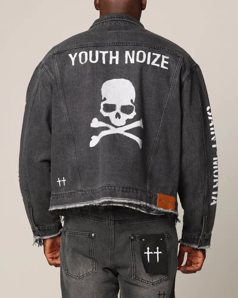 Saint Morta Youth Noize Denim Jacket Black Shadow 1