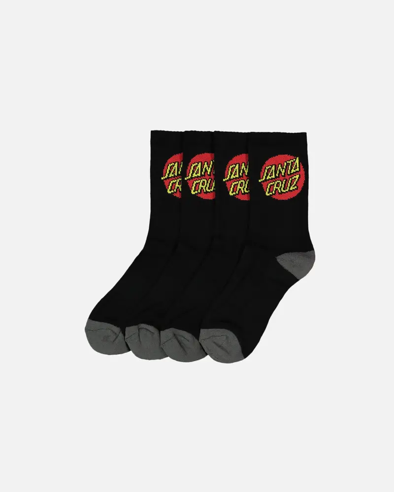 Santa Cruz Kids' Classic Dot Socks 4 Pack Black 1