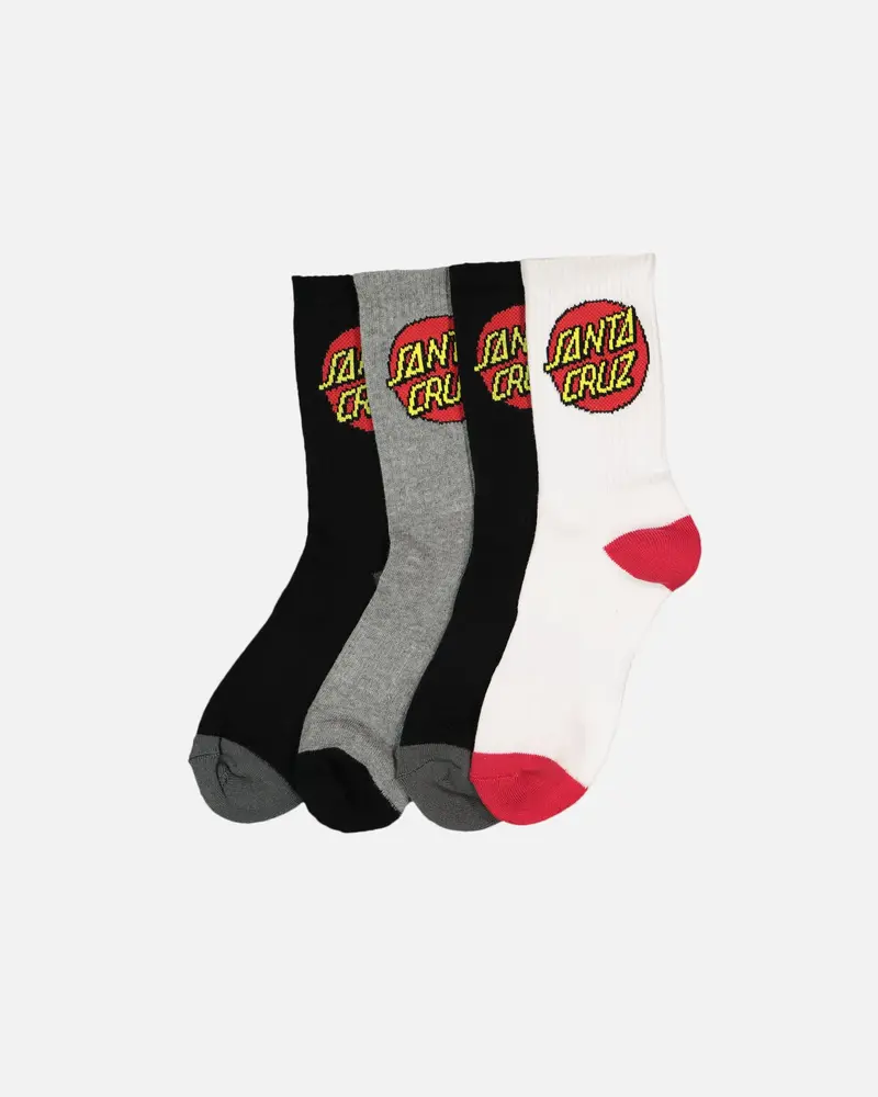 Santa Cruz Kids' Classic Dot Socks 4 Pack Multi 1