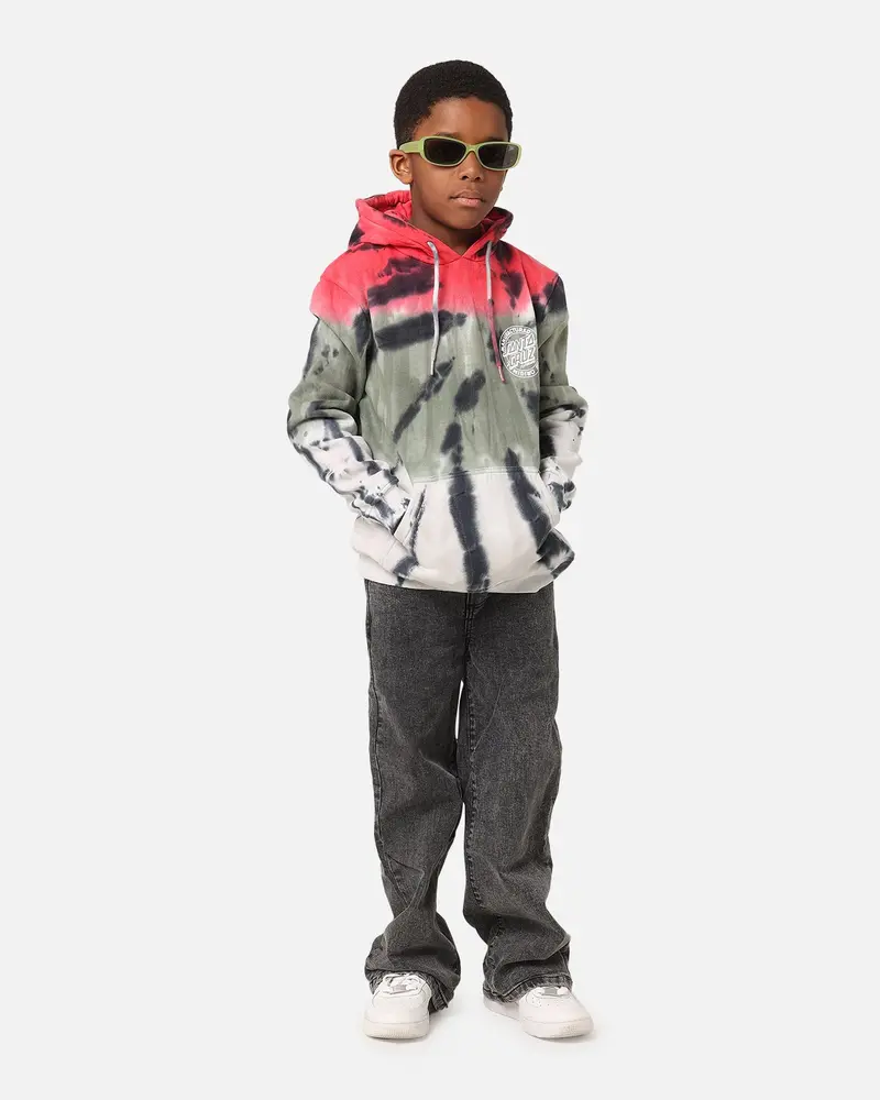 Santa Cruz Kid's Mfg Dot Hoodie Light Green Tie 1