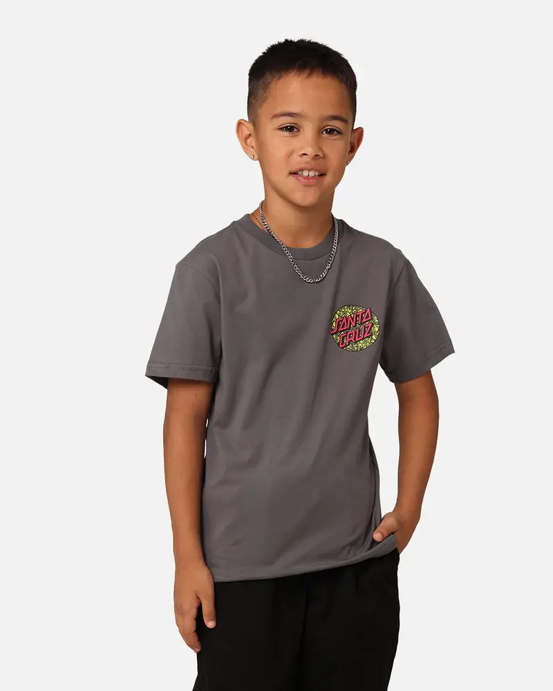 Santa Cruz Kids' Ossuary Dot T-Shirt Charcoal 1