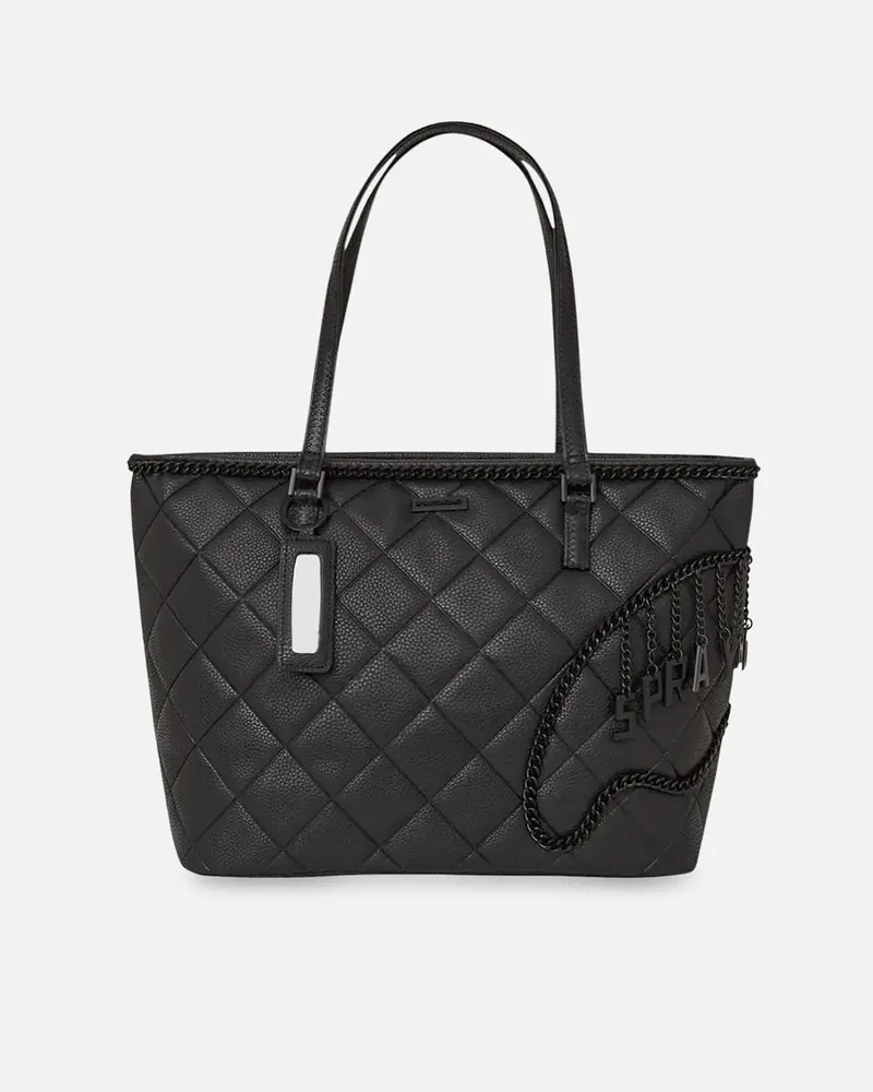 Sprayground Quilt With 1 Line Stitch Tote Bag Black/Gold 1