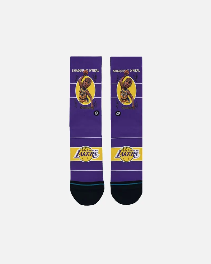 Stance X Nba Los Angeles Lakers Shaquille O'neal Retro Bighead Crewcut Socks Multi 1