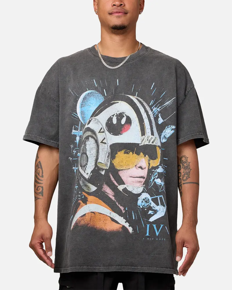 Star Wars Episode Iv '77 Heavyweight Vintage T-Shirt Black Wash 1