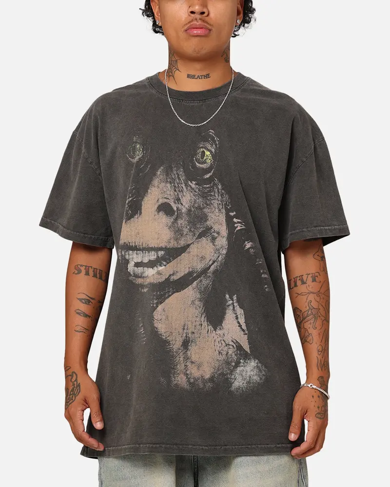 Star Wars Jar Jar Binks Heavyweight T-Shirt Black Wash 1