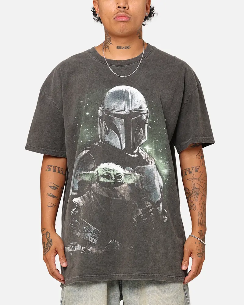 Star Wars The Mandalorian Heavyweight T-Shirt Black Wash 1