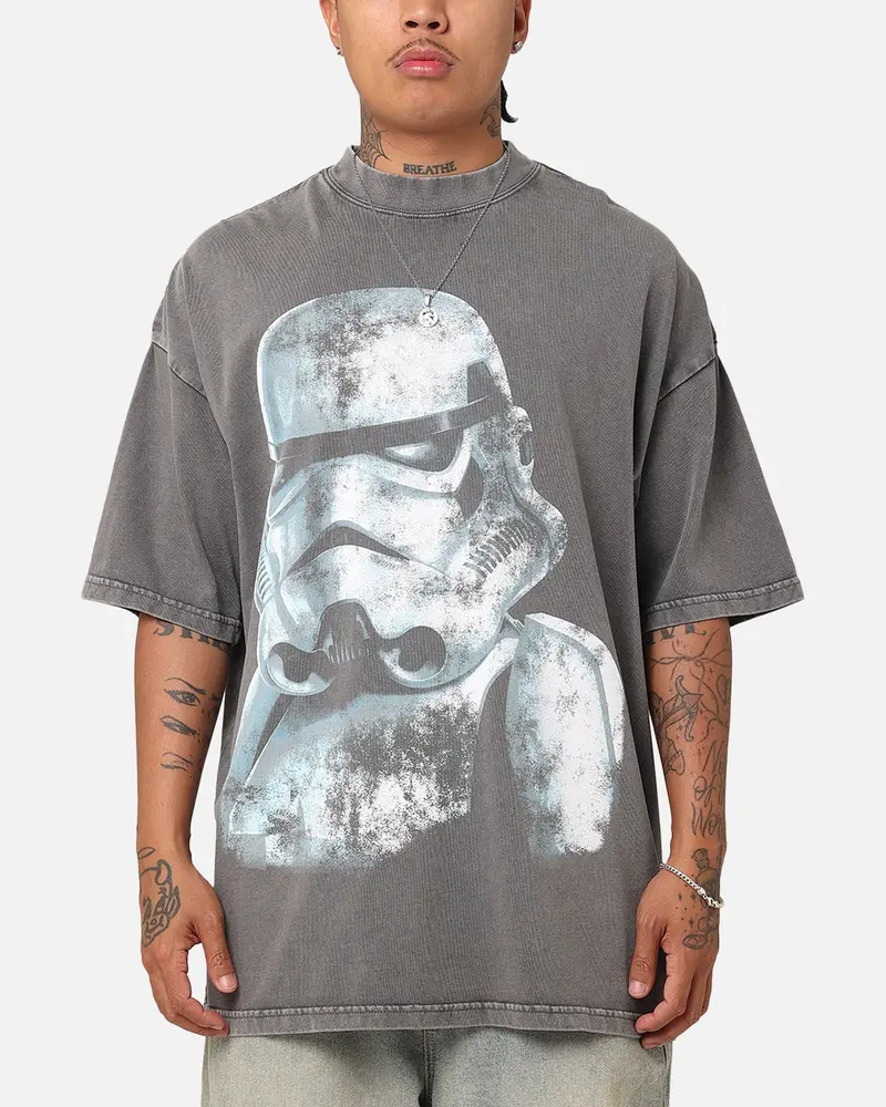 Star Wars Vader & Stormtrooper Vintage Vintage T-Shirt Washed Charcoal 1