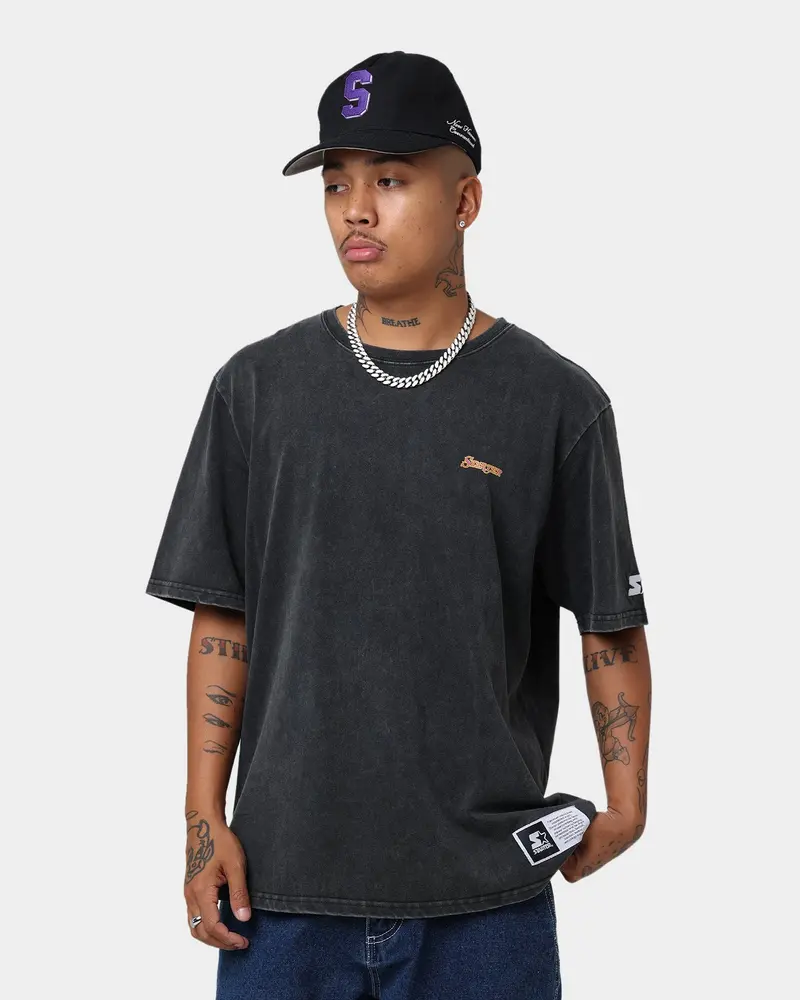 Starter Running Script Vintage T-Shirt Washed Black 1