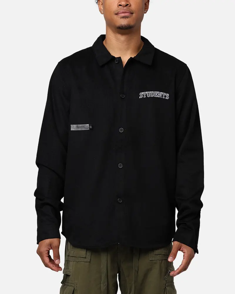Students Golf Ackers Flannel Shirt Black 1