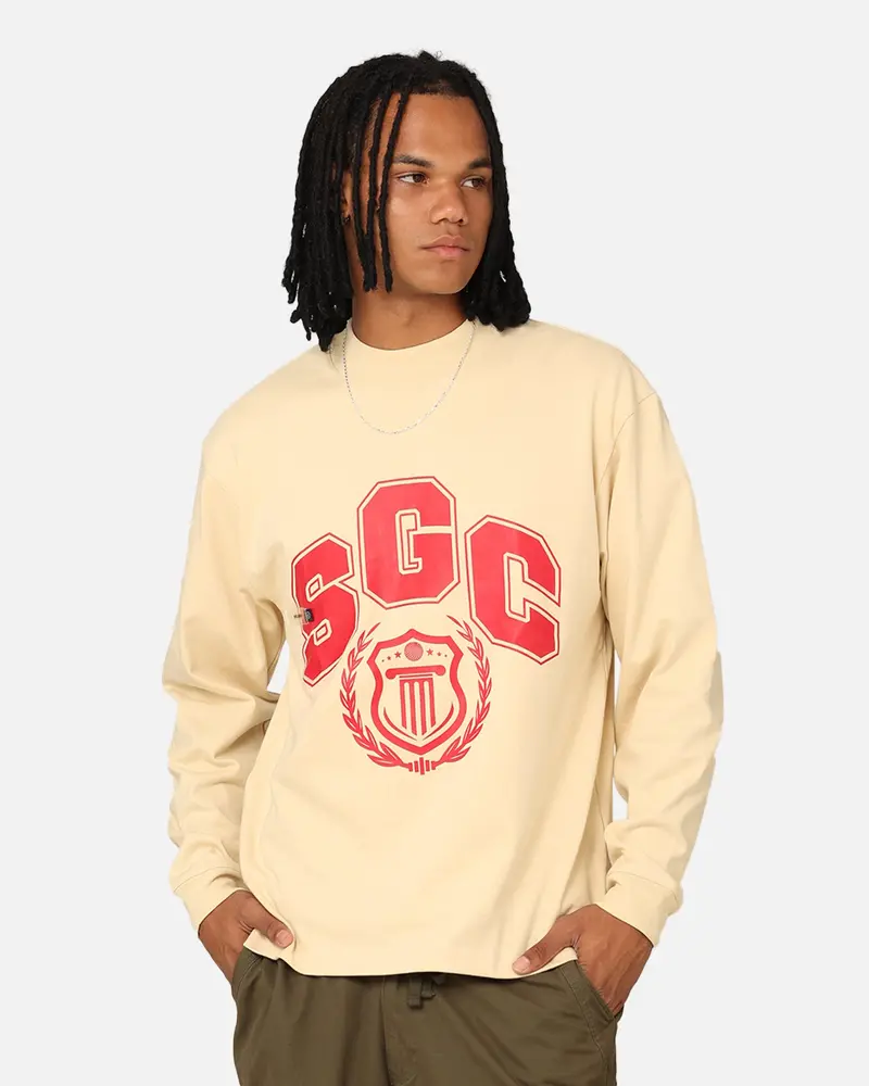 Students Golf Addington Long Sleeve Mock Neck T-Shirt Sand 1