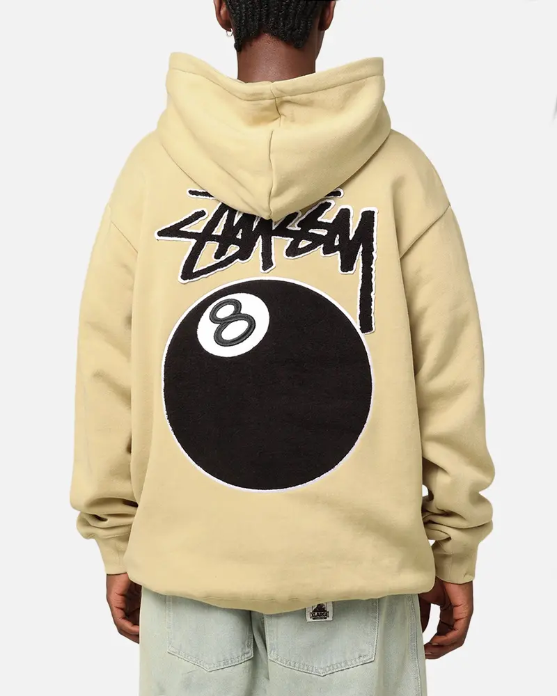 Stüssy 8 Ball Chenille Hoodie Khaki 1