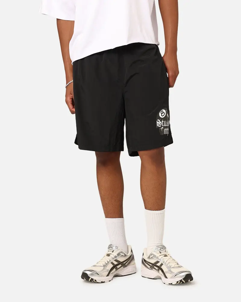 Stüssy 8 Ball Corp Nylon Shorts Black 1