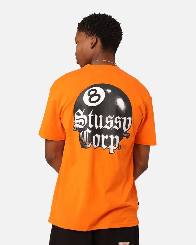 Stüssy 8 Ball Corp T-Shirt Coral 1