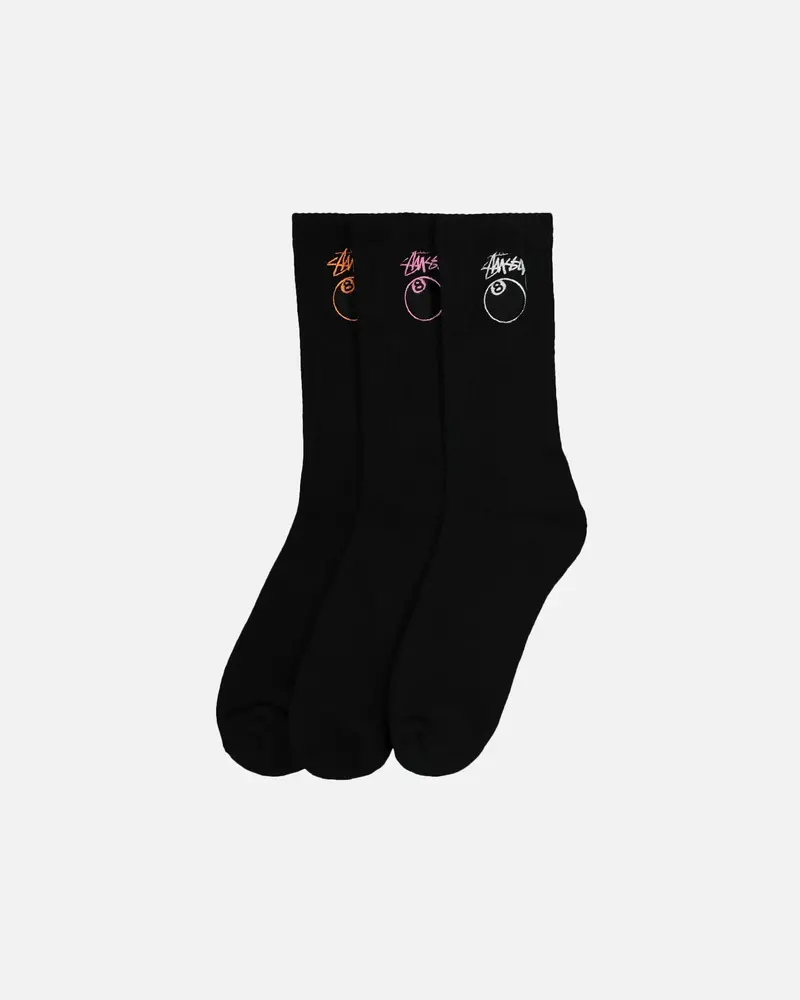Stüssy 8 Ball Crewcut Socks 3 Pack Multi 1