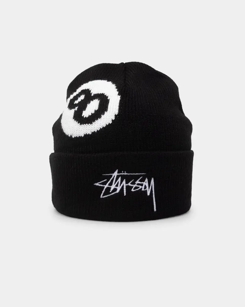 Stussy 8 Ball Tall Beanie Black 1