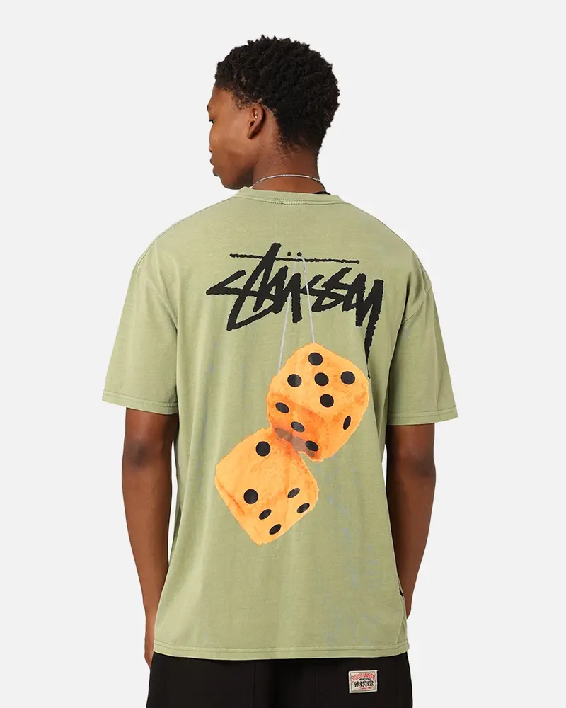 Stüssy Fuzzy Dice T-Shirt Pigment Artichoke 1