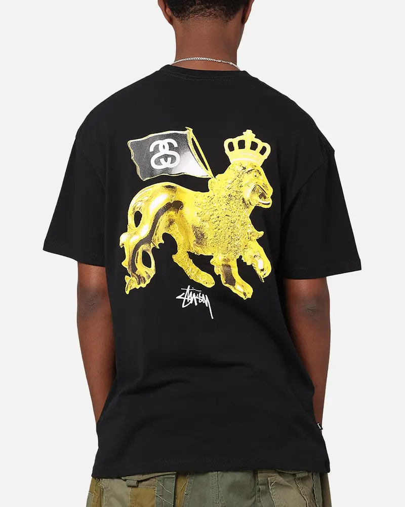 Stussy Gold Lion T-Shirt Black 1