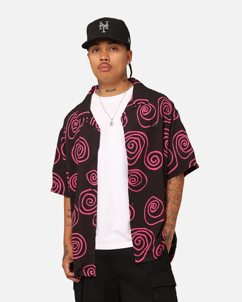 Stussy Hand Drawn Short Sleeve Shirt Black 1