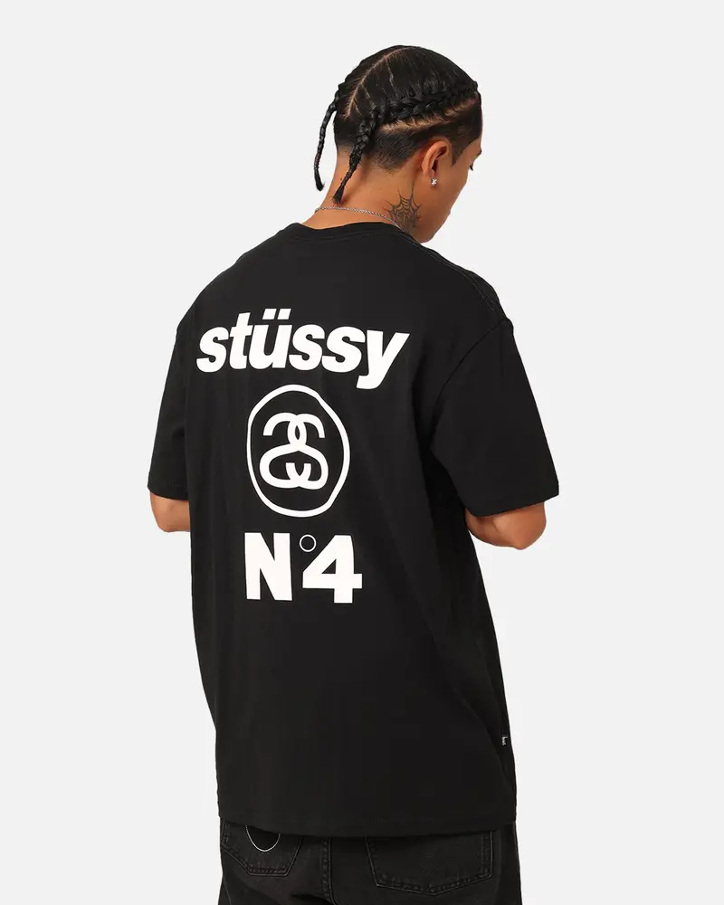 Stussy Italic No. 4 T-Shirt Black/White 1