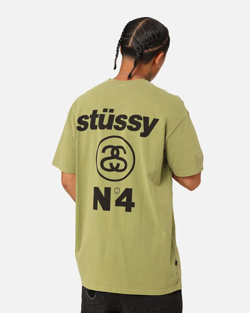 Stussy Italic No. 4 T-Shirt Pigment Olive 1