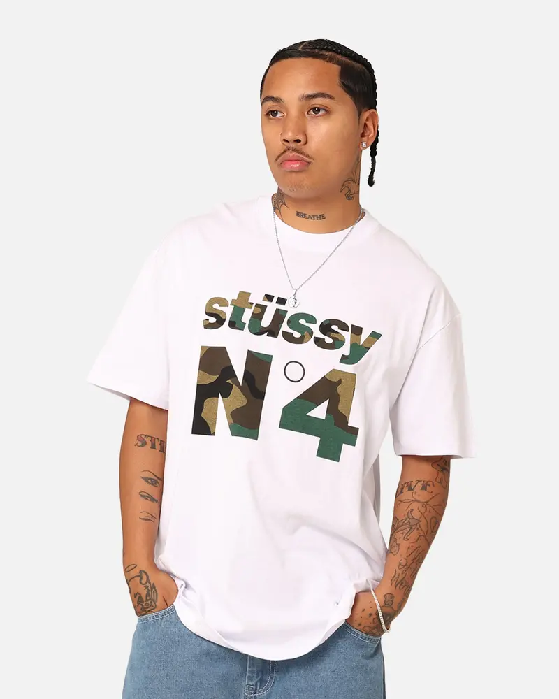 Stussy No. 4 Fill T-Shirt White 1