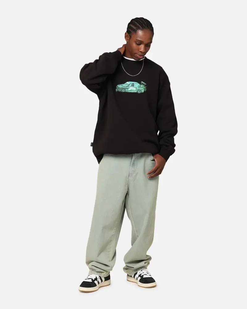 Stüssy Race Car Fleece Crewneck Pigment Black 2