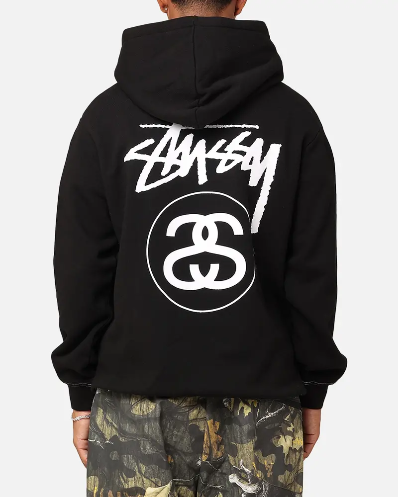 Stussy Ss Link Fleece Hoodie Black 1
