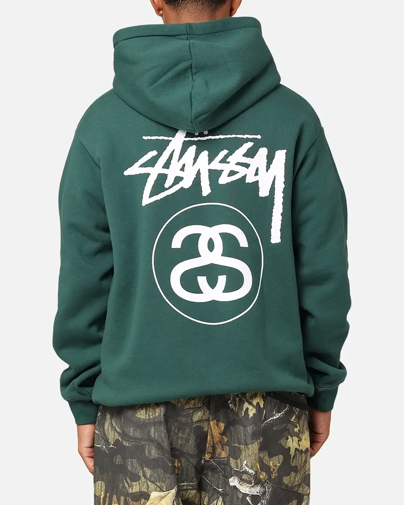 Stussy Ss Link Fleece Hoodie Forest 1