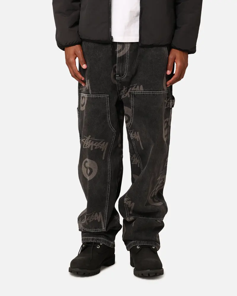 Stüssy Stock 8 Ball Carpenter Jeans Black Denim 1