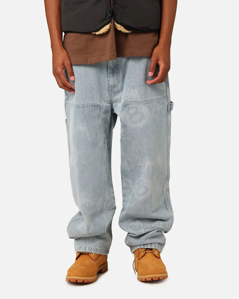 Stüssy Stock 8 Ball Carpenter Jeans Light Denim 1