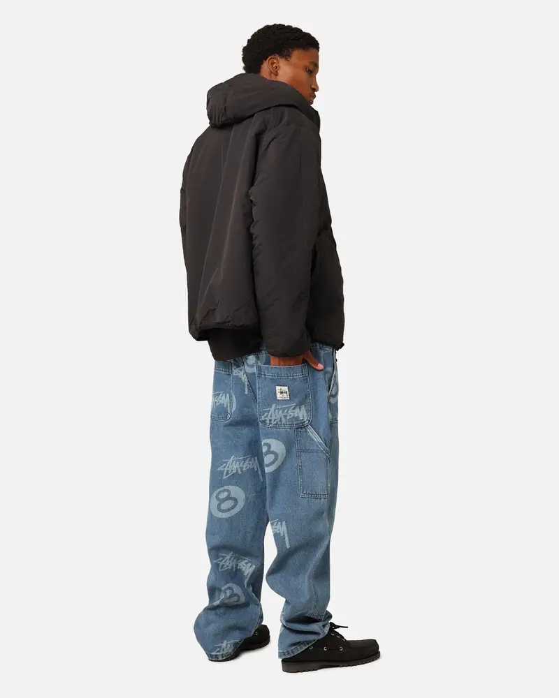 Stüssy Stock 8 Ball Carpenter Jeans Mid Blue Denim 1