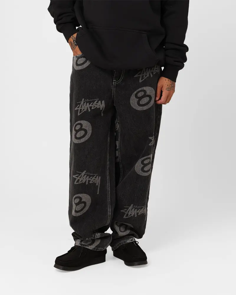 Stussy Stock 8 Ball Jeans Black Denim 1