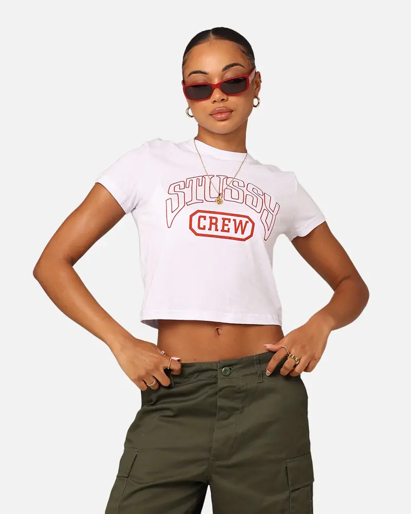 Stussy Women's Crew Slim T-Shirt White 1