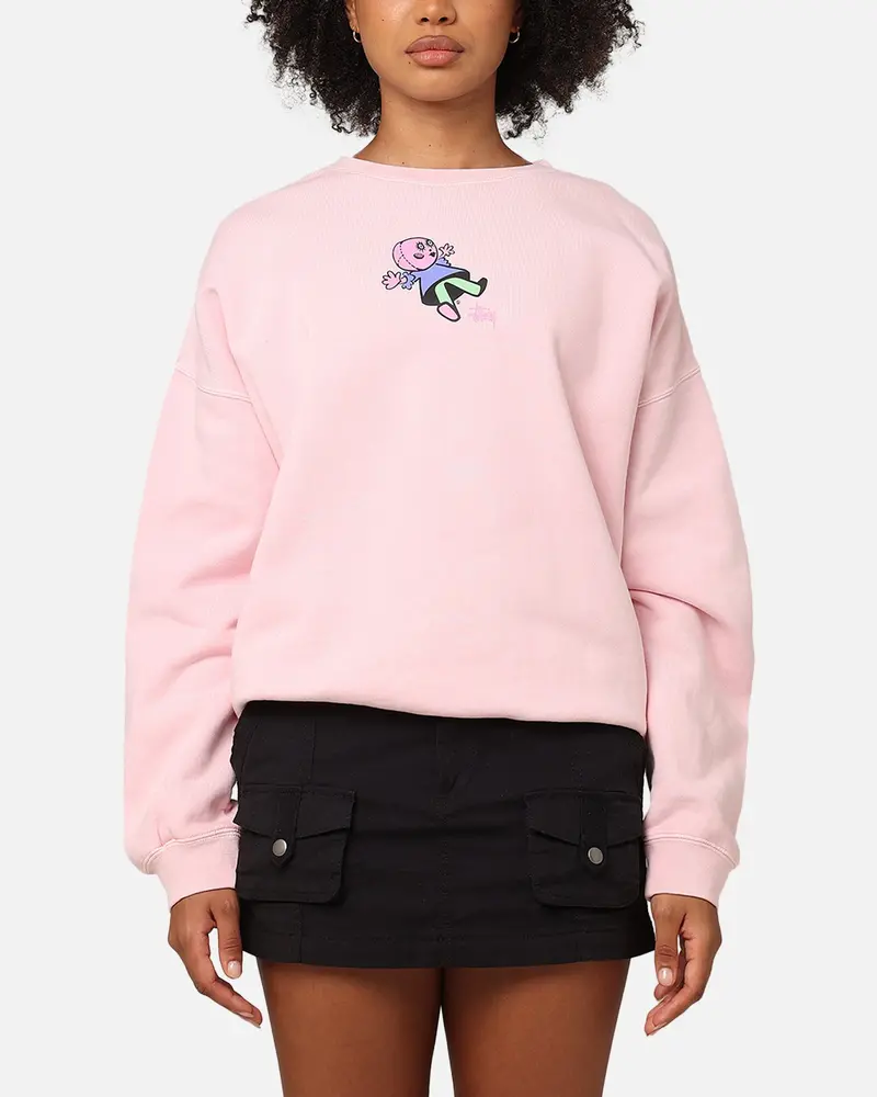 Stussy Women's Dollie Oversized Crewneck Pigment Pink 1