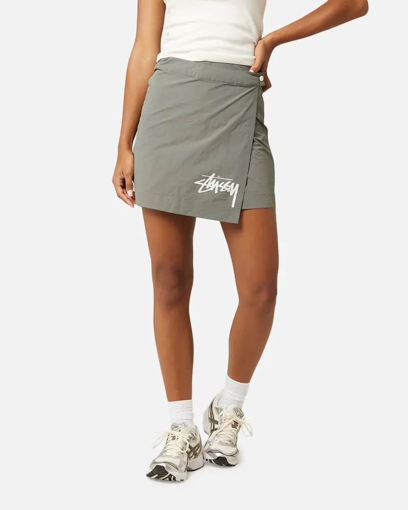 Stussy Women's Graffiti Wrap Skirt Olive 1