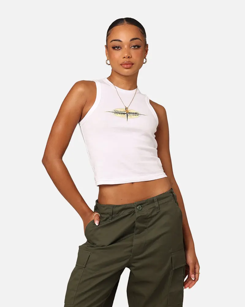 Stussy Women's Points Rib Tank Top White 1