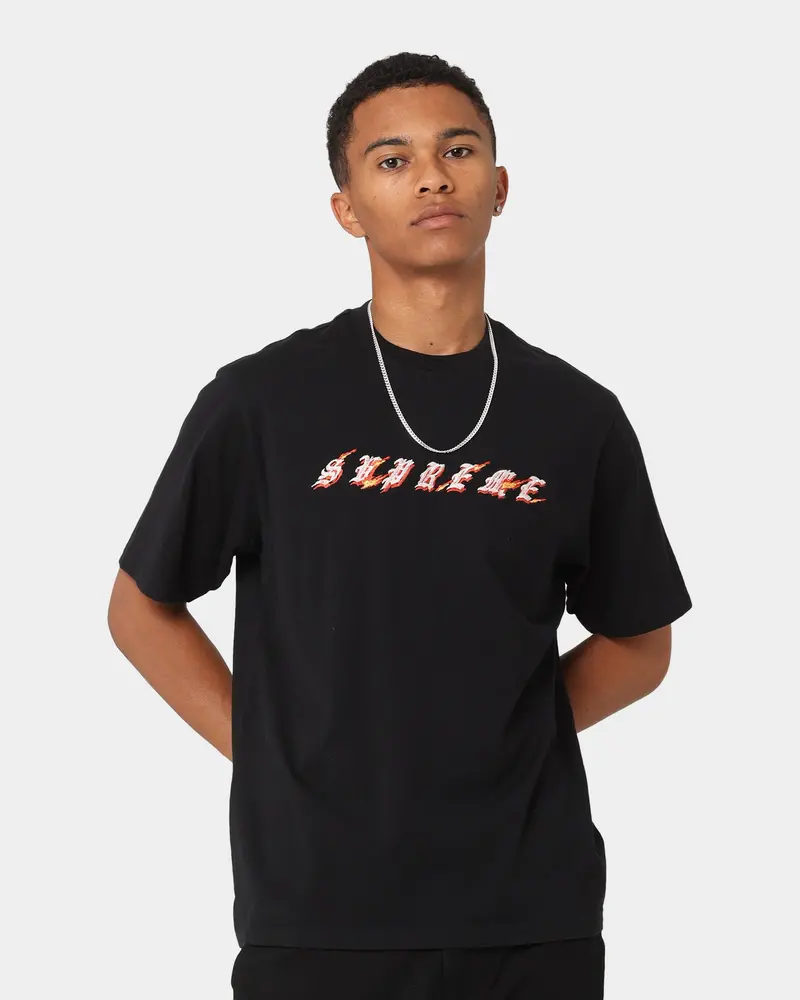 Supreme Flames T-Shirt Black 1